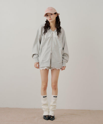 蕾絲Logo寬鬆連帽衛衣