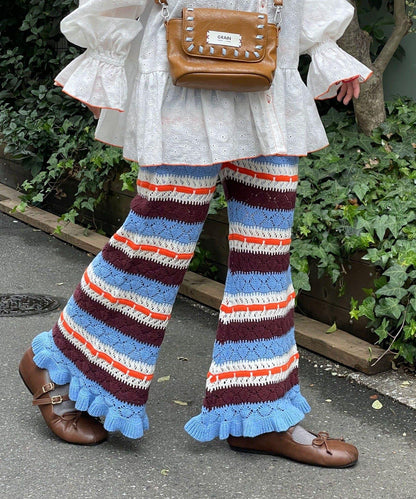 HELLO.SANFRANCISCO 鏤空條紋針織褲