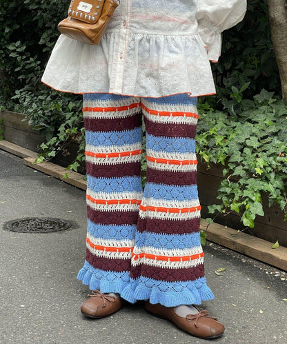 HELLO.SANFRANCISCO 鏤空條紋針織褲