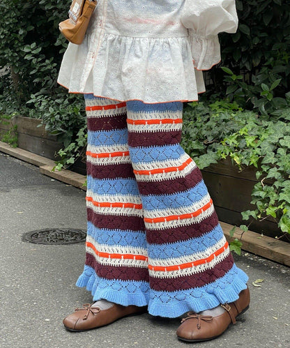 HELLO.SANFRANCISCO 鏤空條紋針織褲