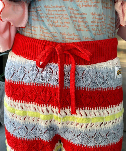 HELLO.SANFRANCISCO 鏤空條紋針織褲