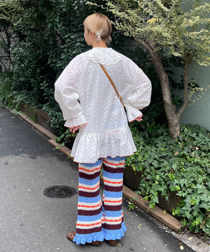 HELLO.SANFRANCISCO 鏤空條紋針織褲