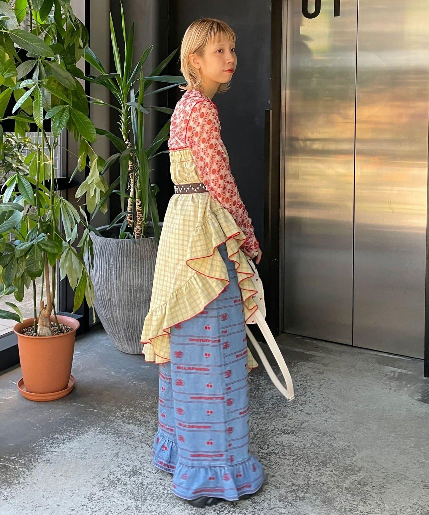 HELLO.SANFRANCISCO 櫻桃圖案 透膚印花 T恤