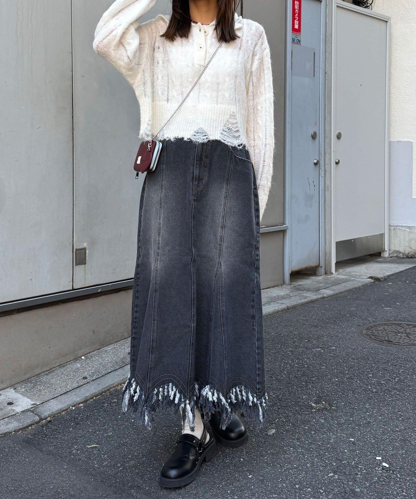 下襬流蘇 美人魚版型 牛仔 半身裙