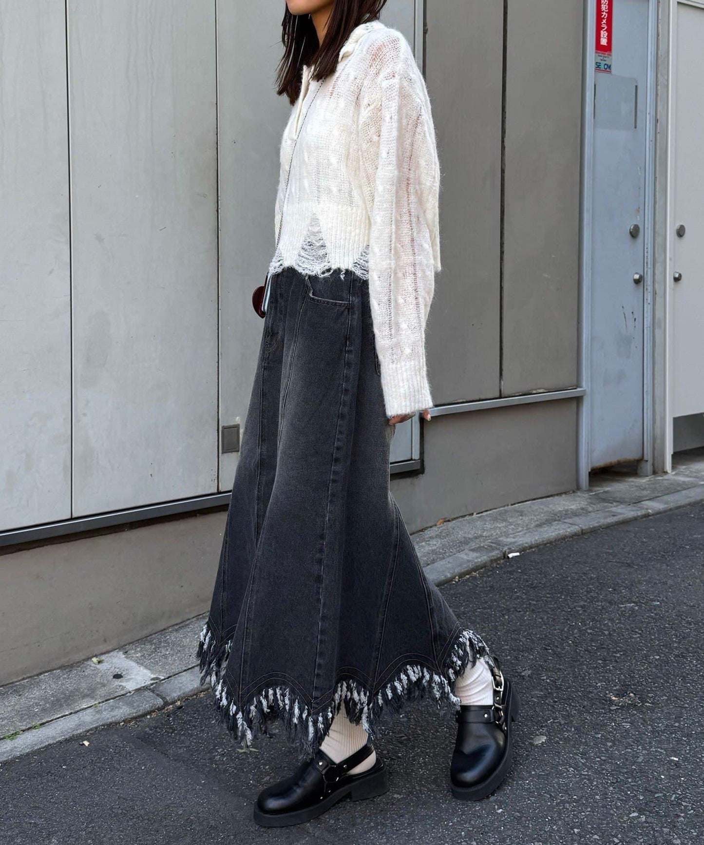 下襬流蘇 美人魚版型 牛仔 半身裙