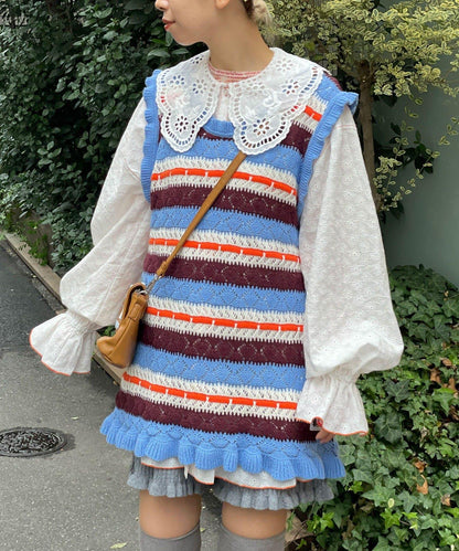 HELLO.SANFRANCISCO 鏤空條紋針織長款上衣