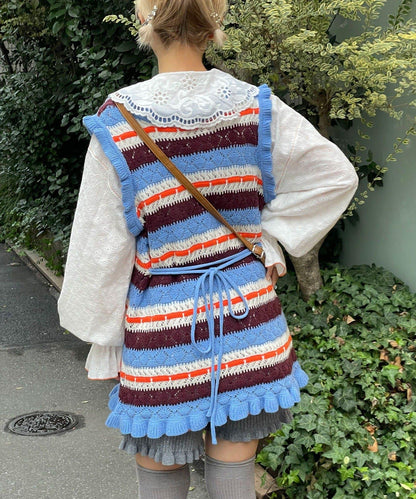 HELLO.SANFRANCISCO 鏤空條紋針織長款上衣