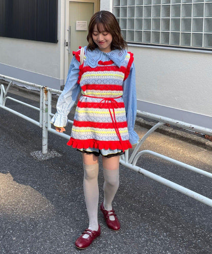 HELLO.SANFRANCISCO 鏤空條紋針織長款上衣