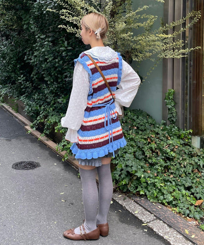 HELLO.SANFRANCISCO 鏤空條紋針織長款上衣