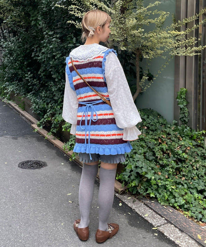 HELLO.SANFRANCISCO 鏤空條紋針織長款上衣