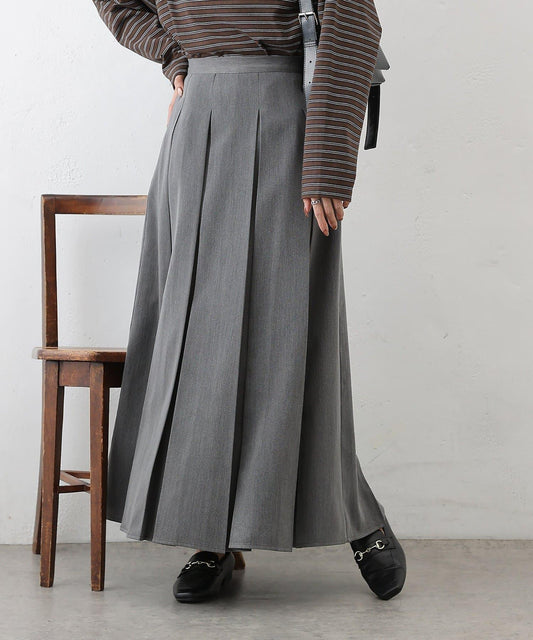 百褶長款半身裙