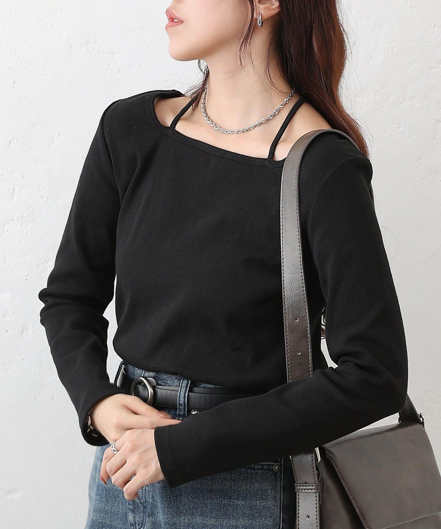 疊穿風羅紋套頭衫