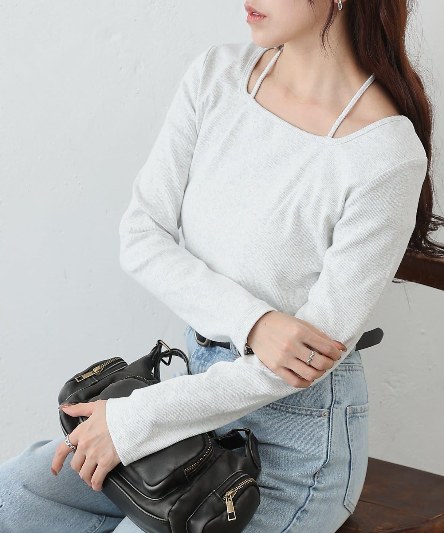 疊穿風羅紋套頭衫