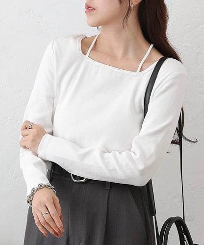 疊穿風羅紋套頭衫