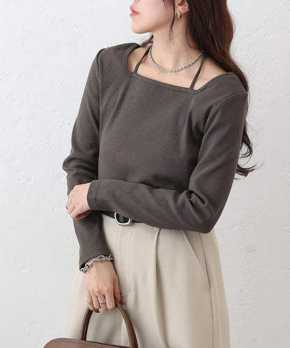 疊穿風羅紋套頭衫