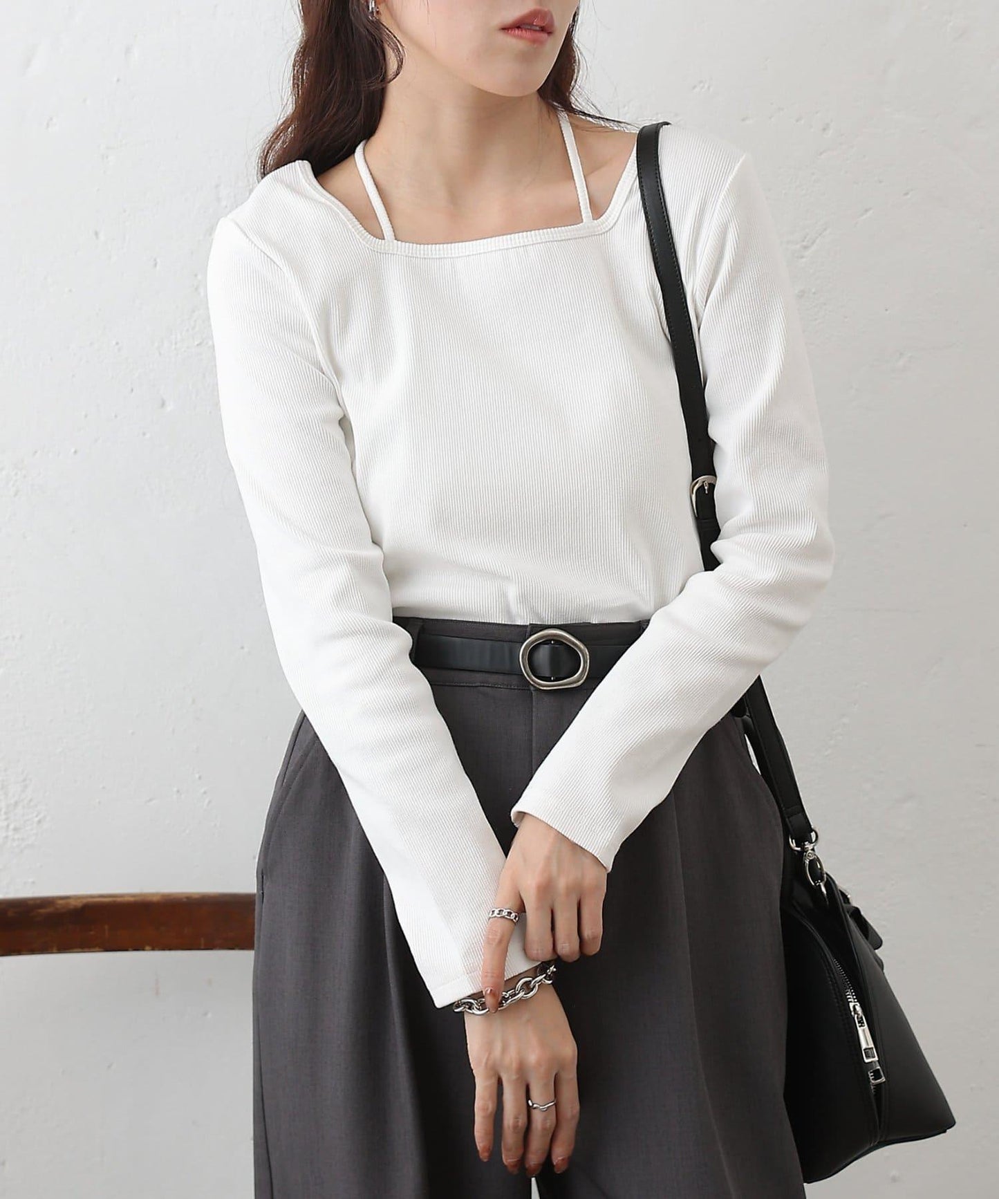 疊穿風羅紋套頭衫