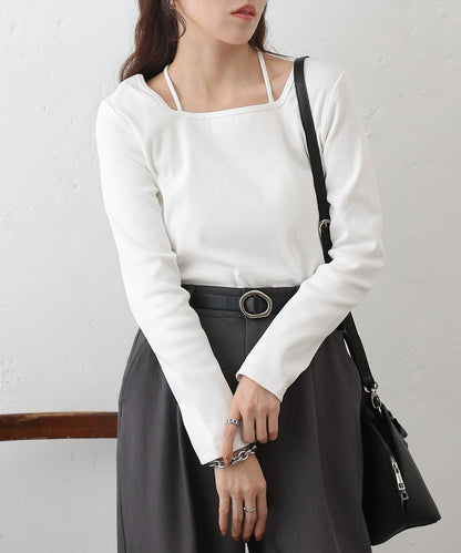 疊穿風羅紋套頭衫