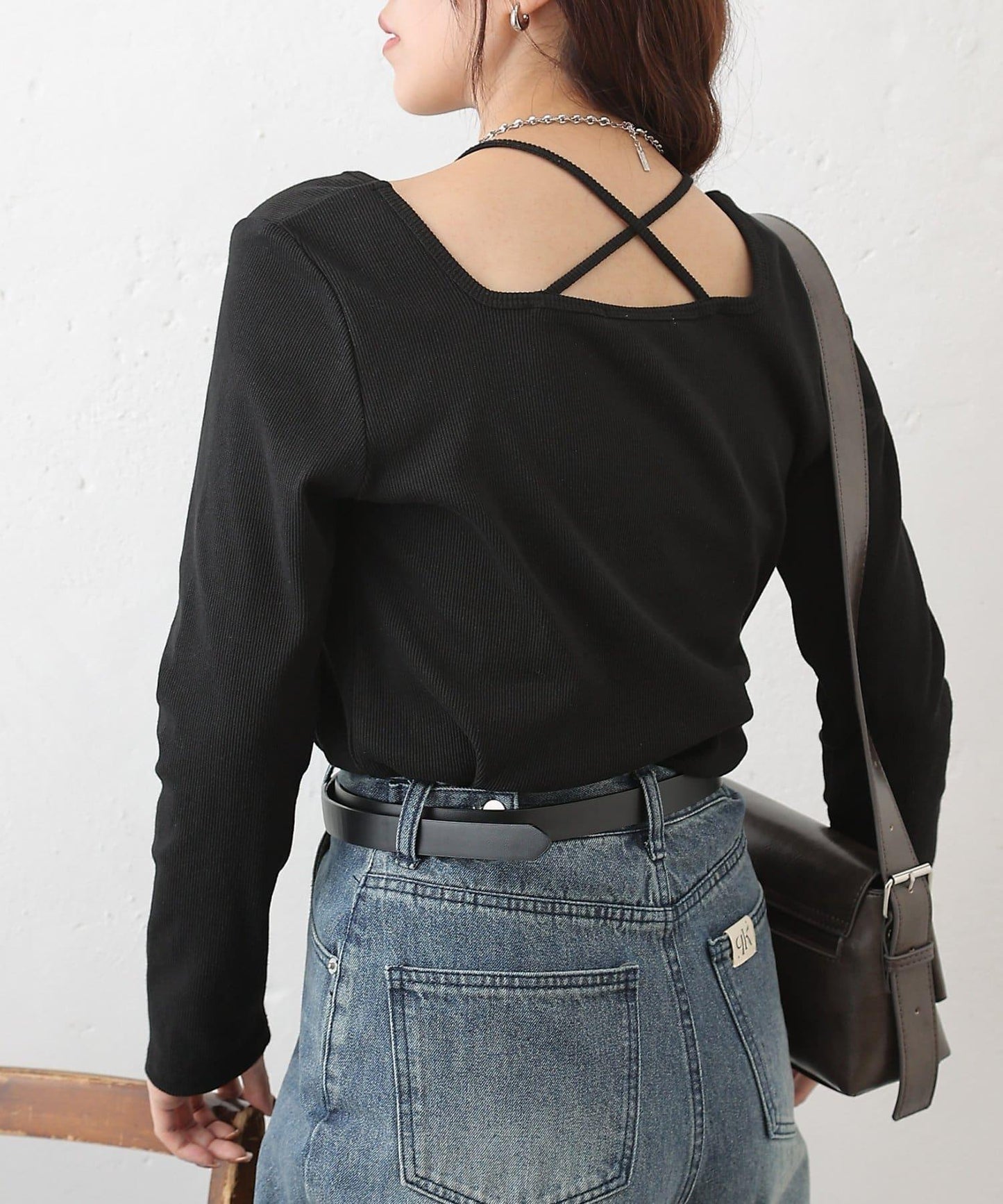 疊穿風羅紋套頭衫