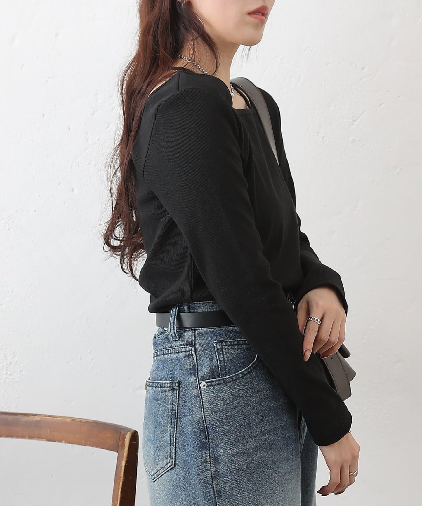 疊穿風羅紋套頭衫