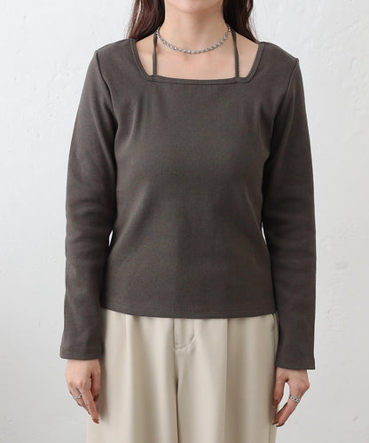 疊穿風羅紋套頭衫