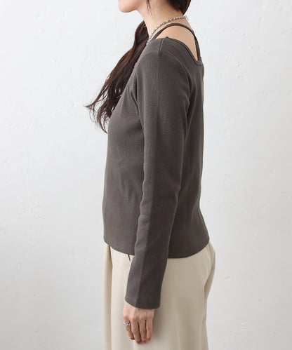 疊穿風羅紋套頭衫