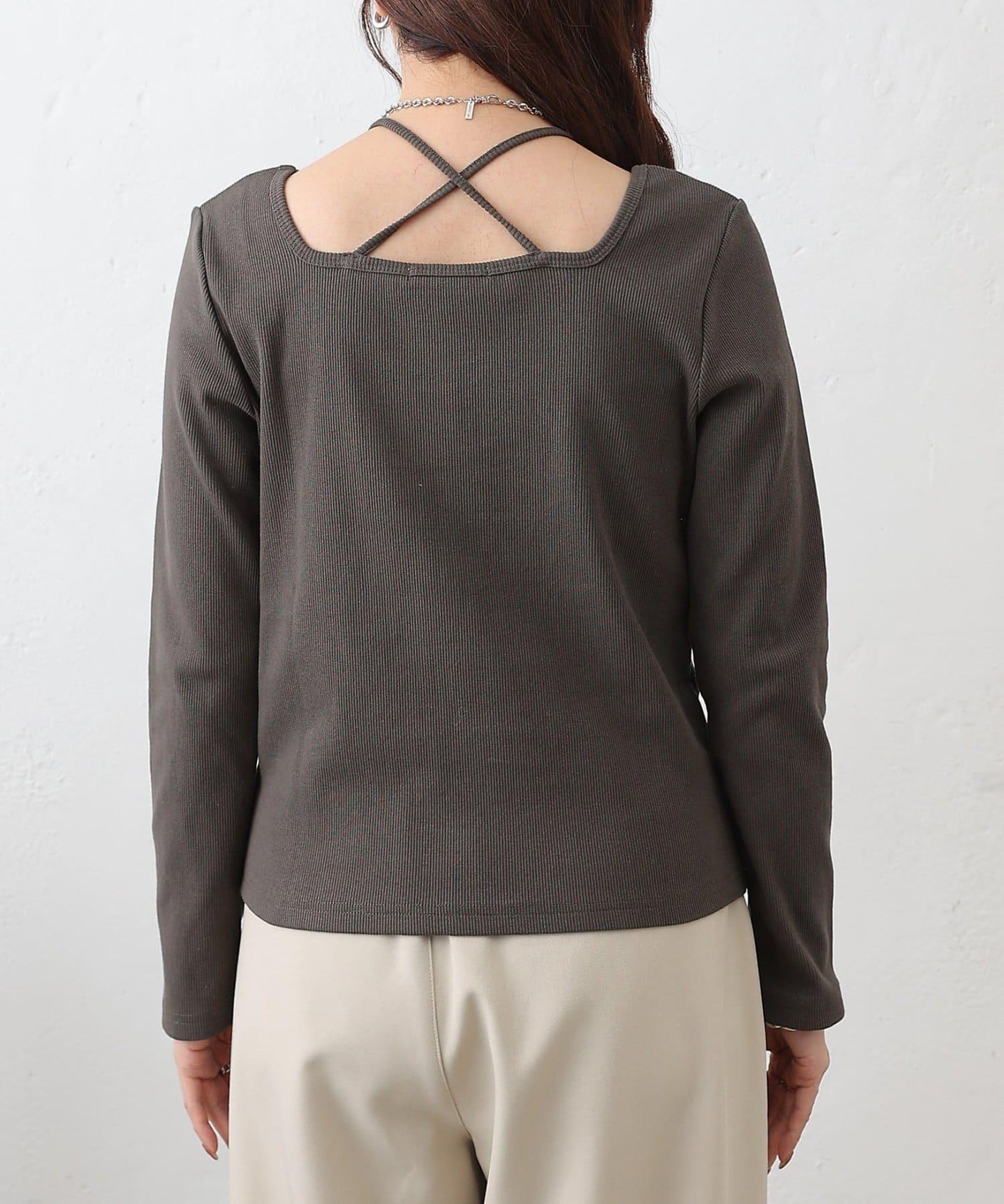 疊穿風羅紋套頭衫