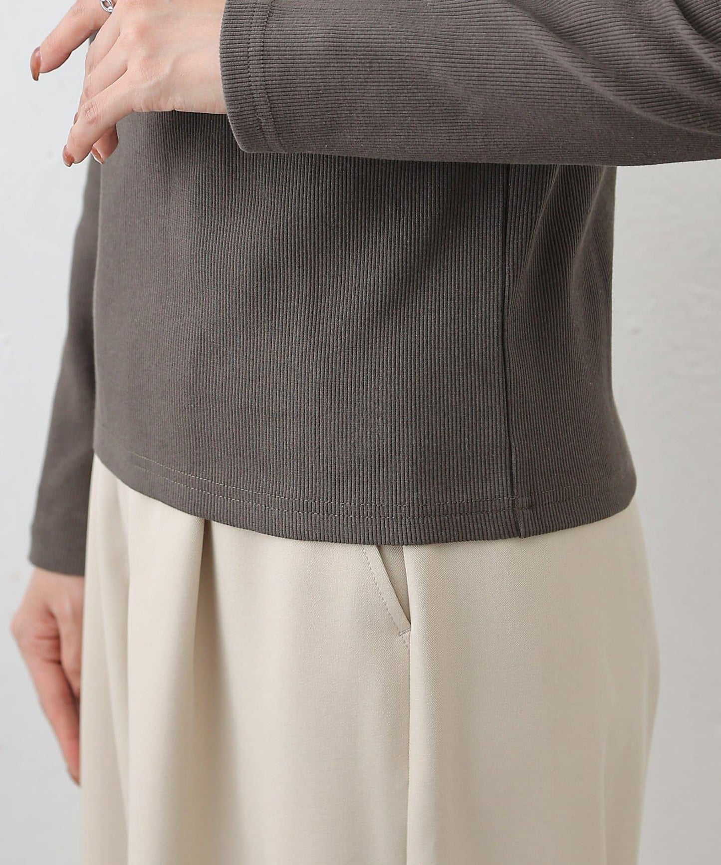 疊穿風羅紋套頭衫