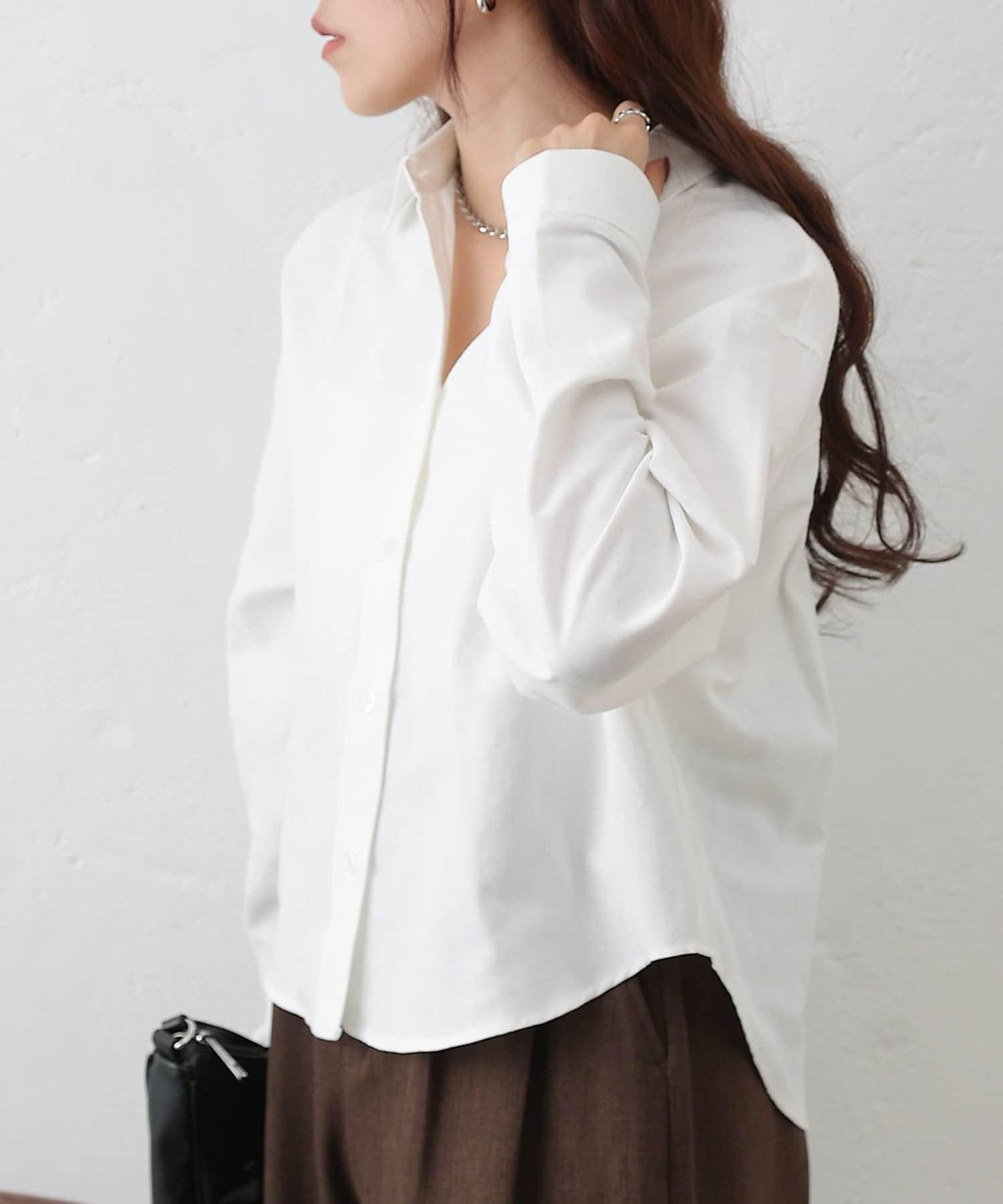 牛津紡 寬鬆 短款襯衫