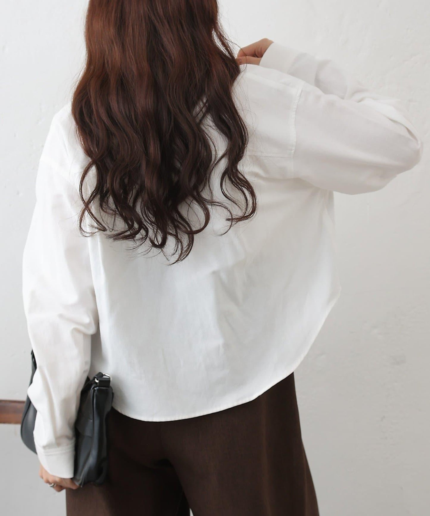 牛津紡 寬鬆 短款襯衫