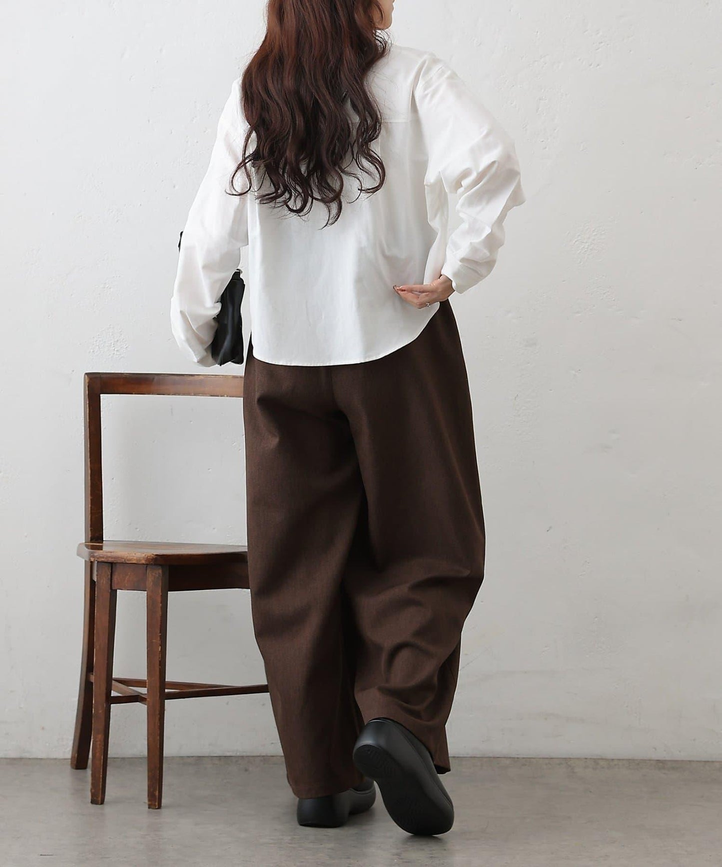 牛津紡 寬鬆 短款襯衫