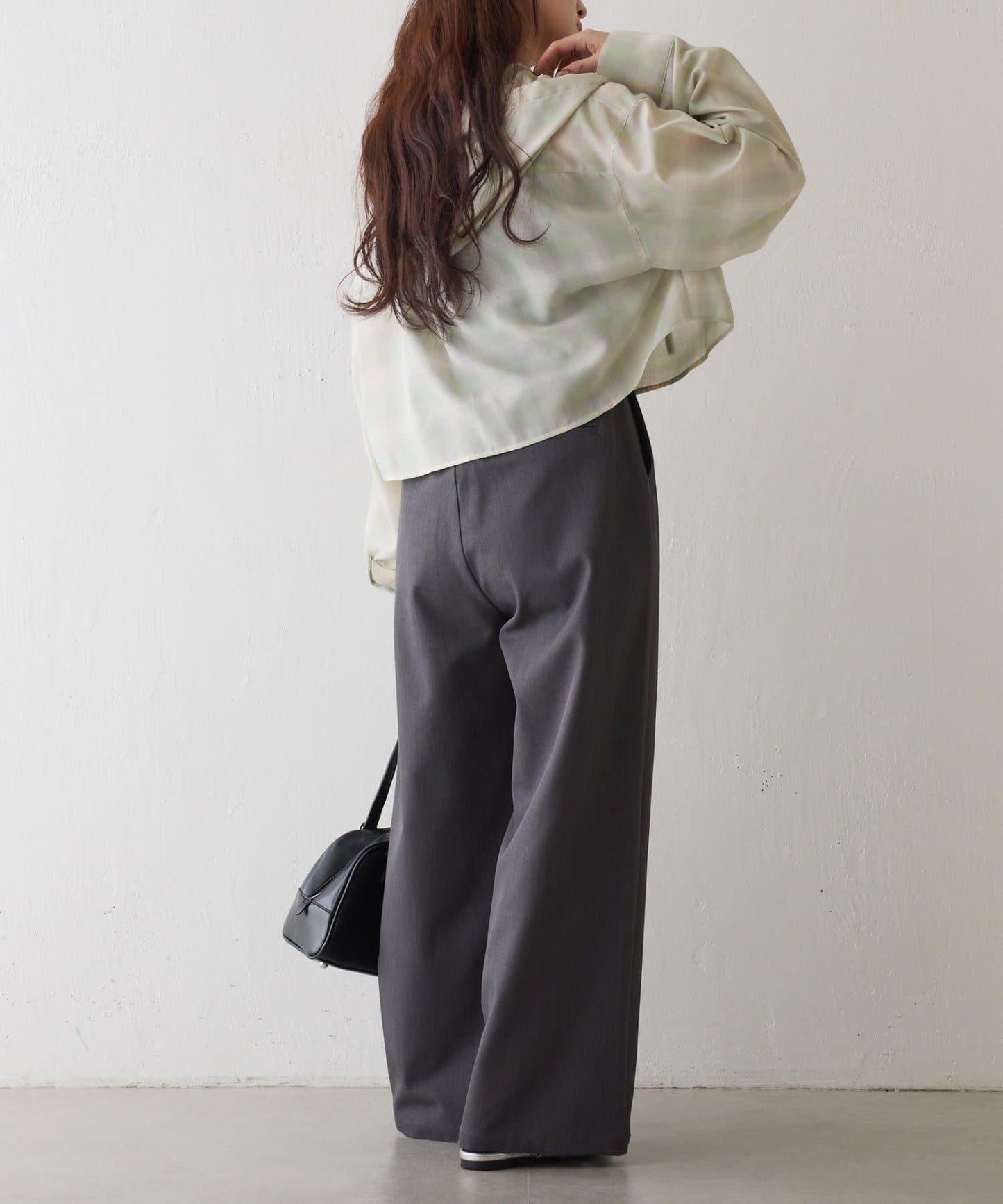 格紋連帽短款襯衫