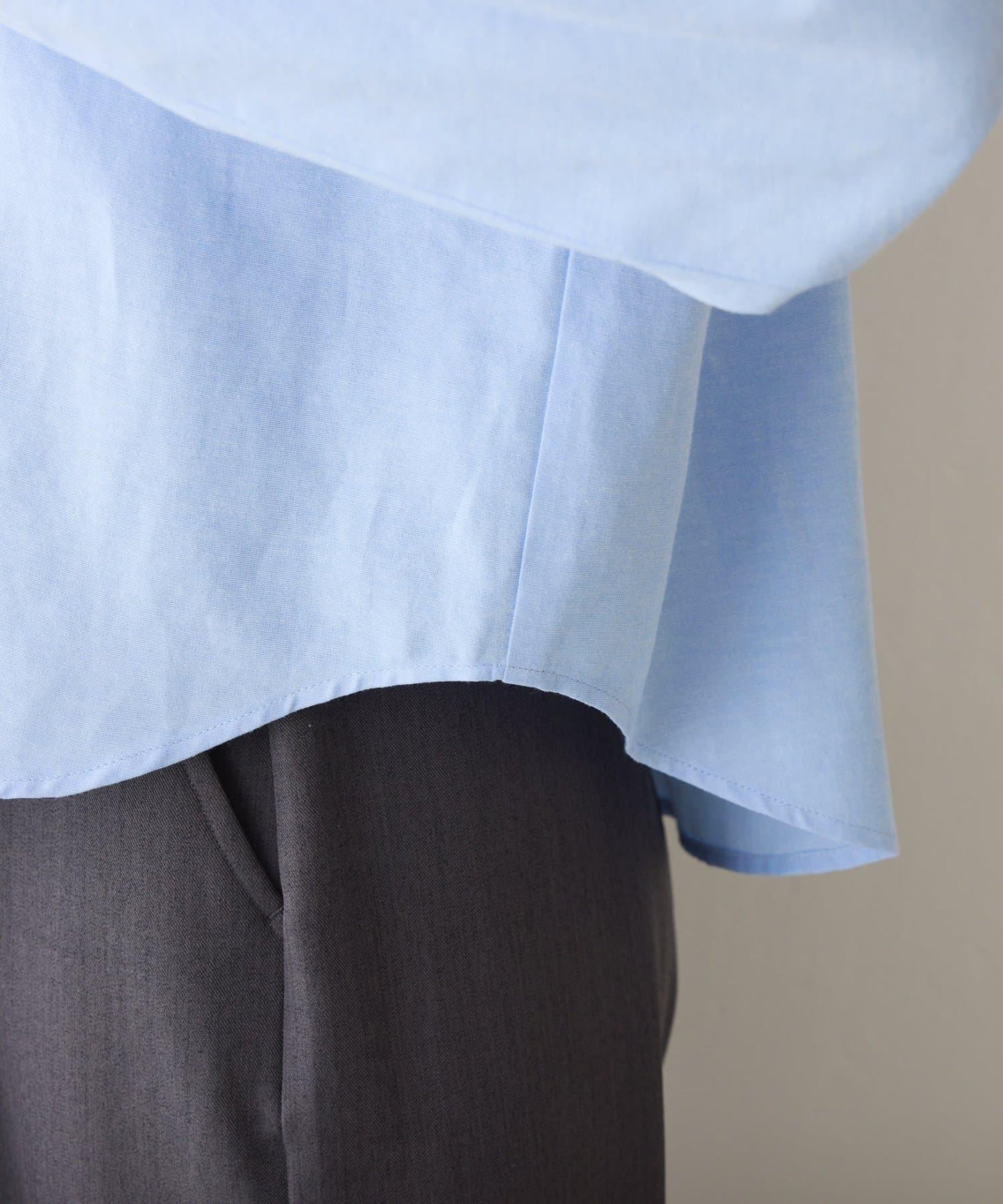 牛津紡 寬鬆 短款襯衫