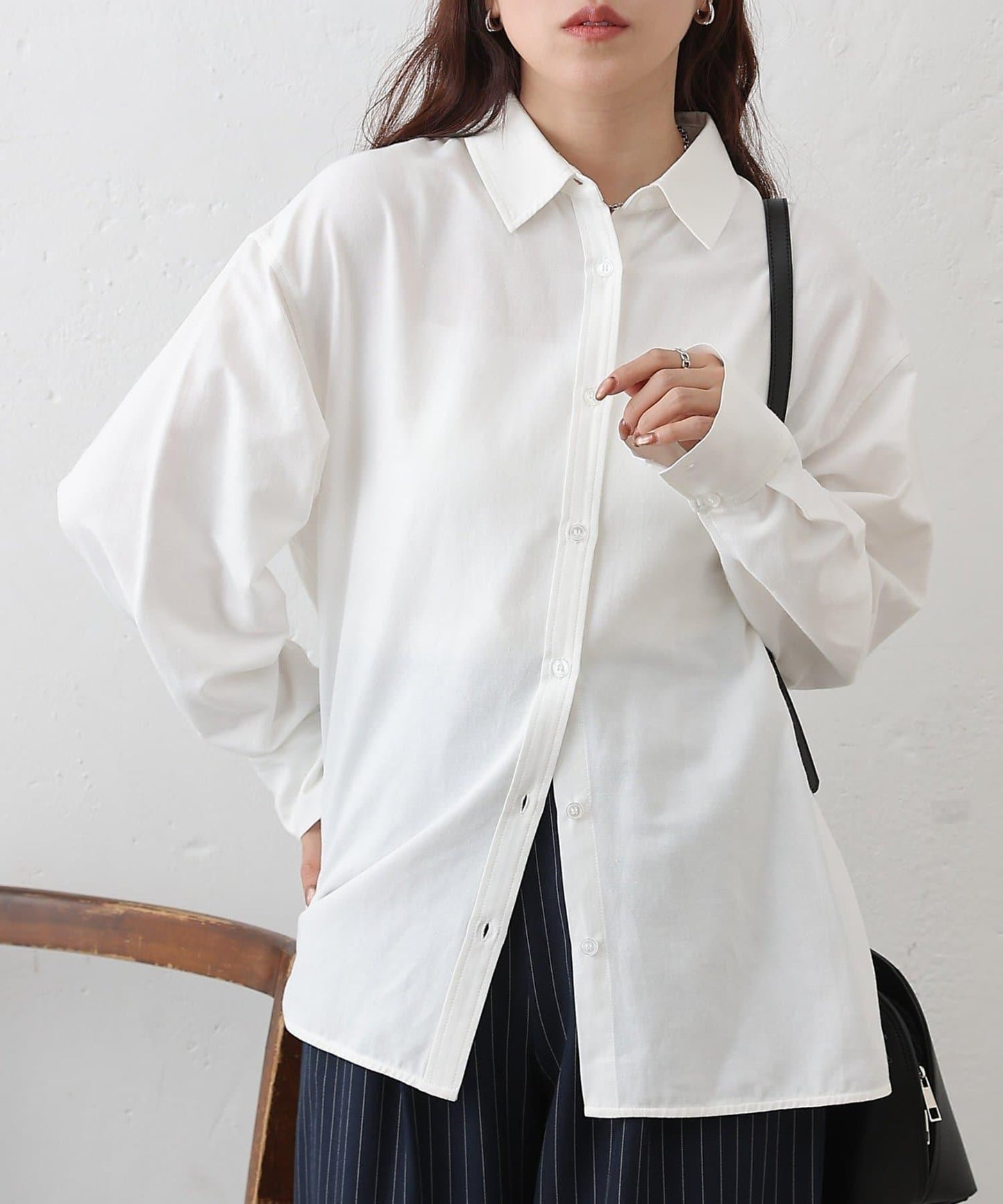 牛津紡寬鬆廓形襯衫