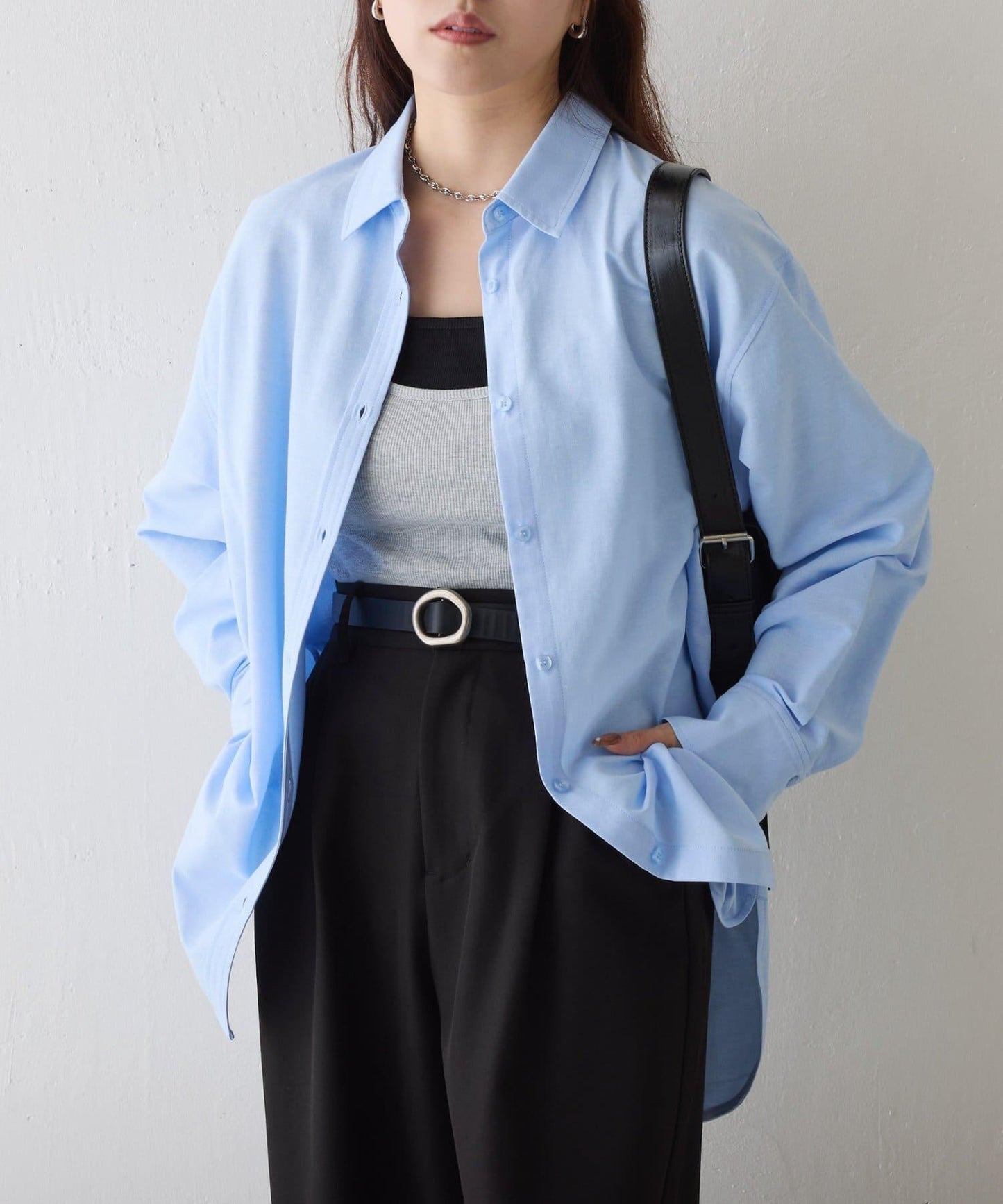 牛津紡寬鬆廓形襯衫