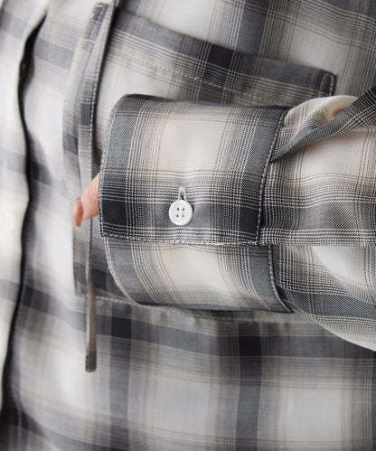 格紋連帽短款襯衫