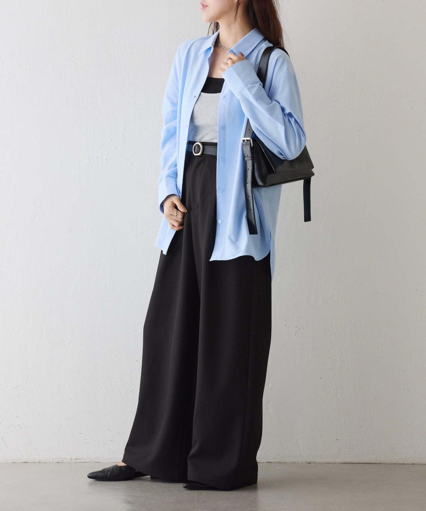 牛津紡寬鬆廓形襯衫