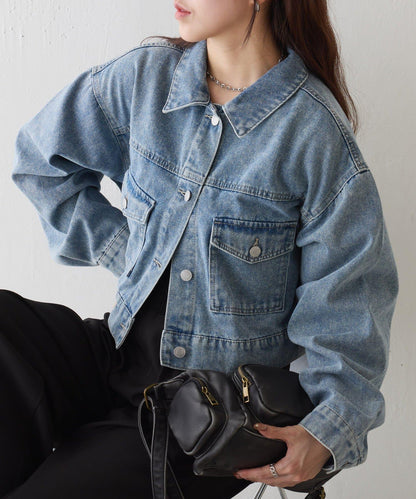 彩色牛仔短款牛仔夾克