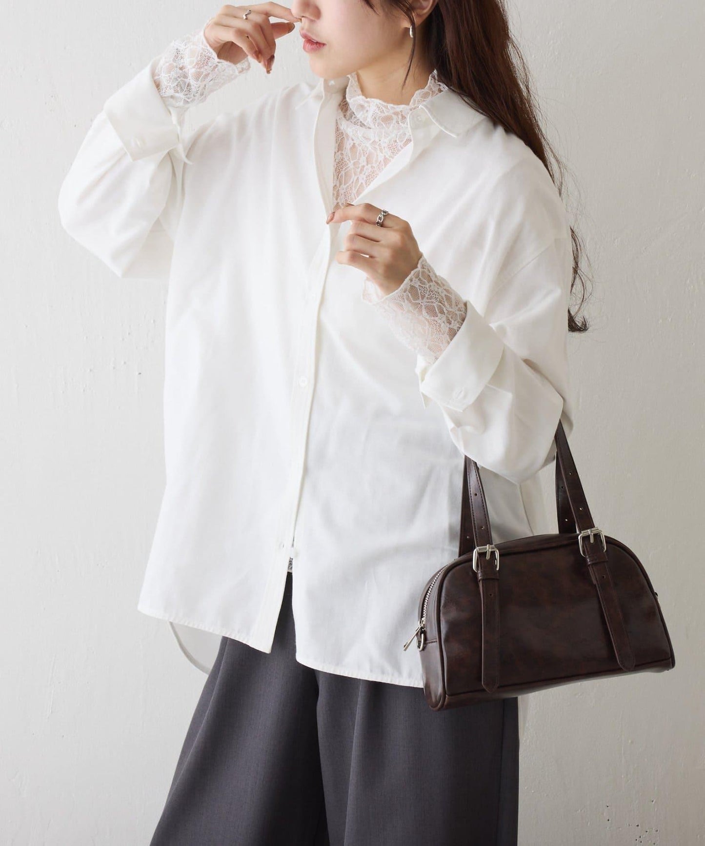 牛津紡寬鬆廓形襯衫