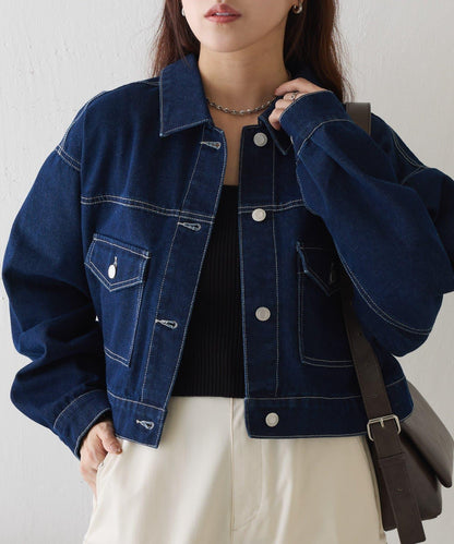 彩色牛仔短款牛仔夾克