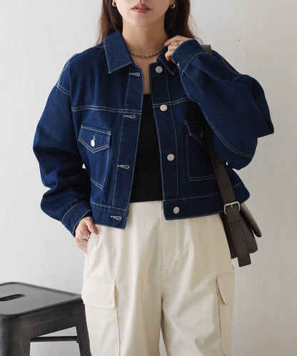 彩色牛仔短款牛仔夾克