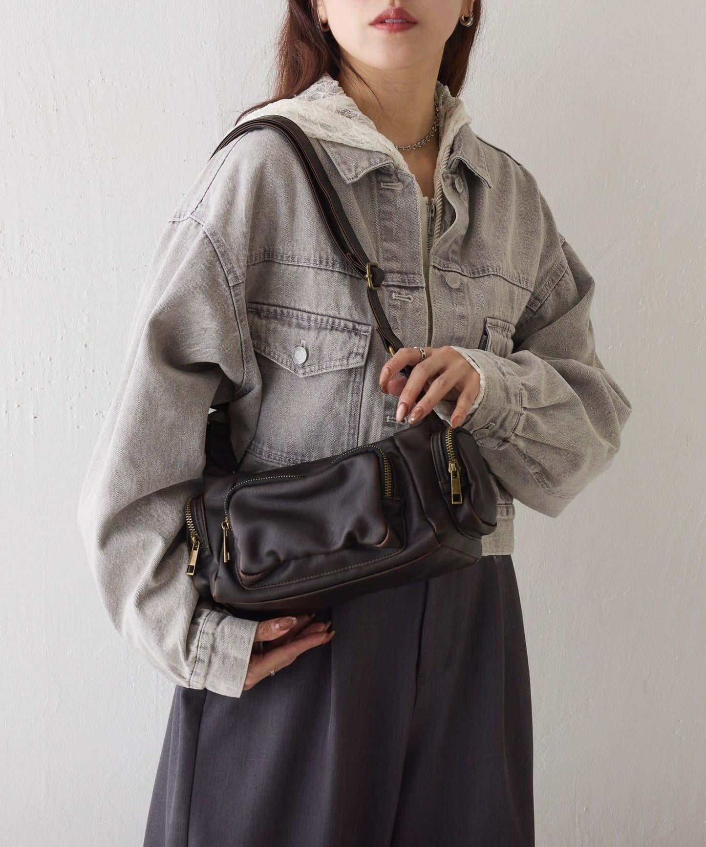 水洗做舊 單肩包