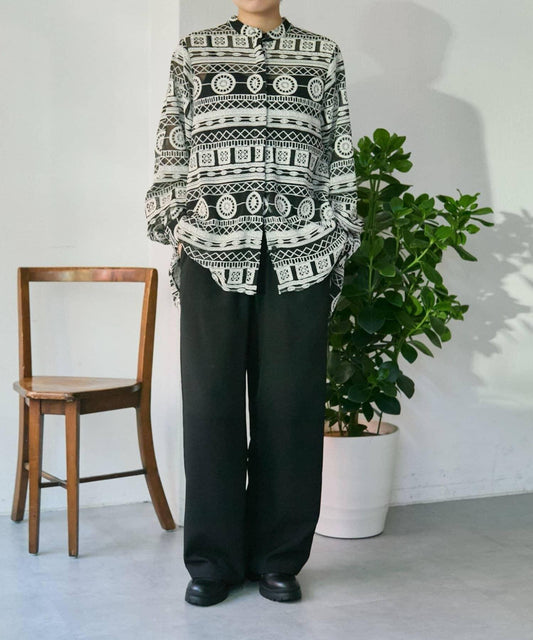 透感長款薄紗刺繡襯衫 SUM1 STYLE