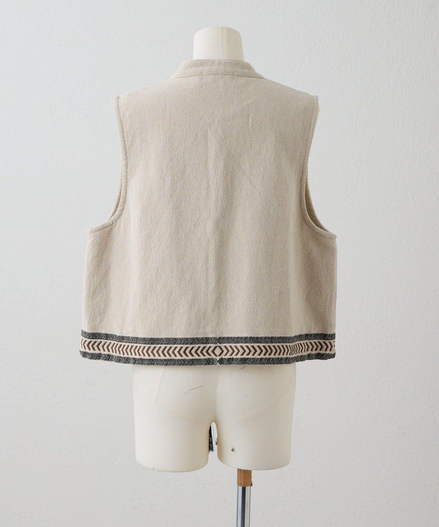 《ショート丈/綿麻素材》 花卉刺繡 棉麻質感 馬甲 SUM1 STYLE款