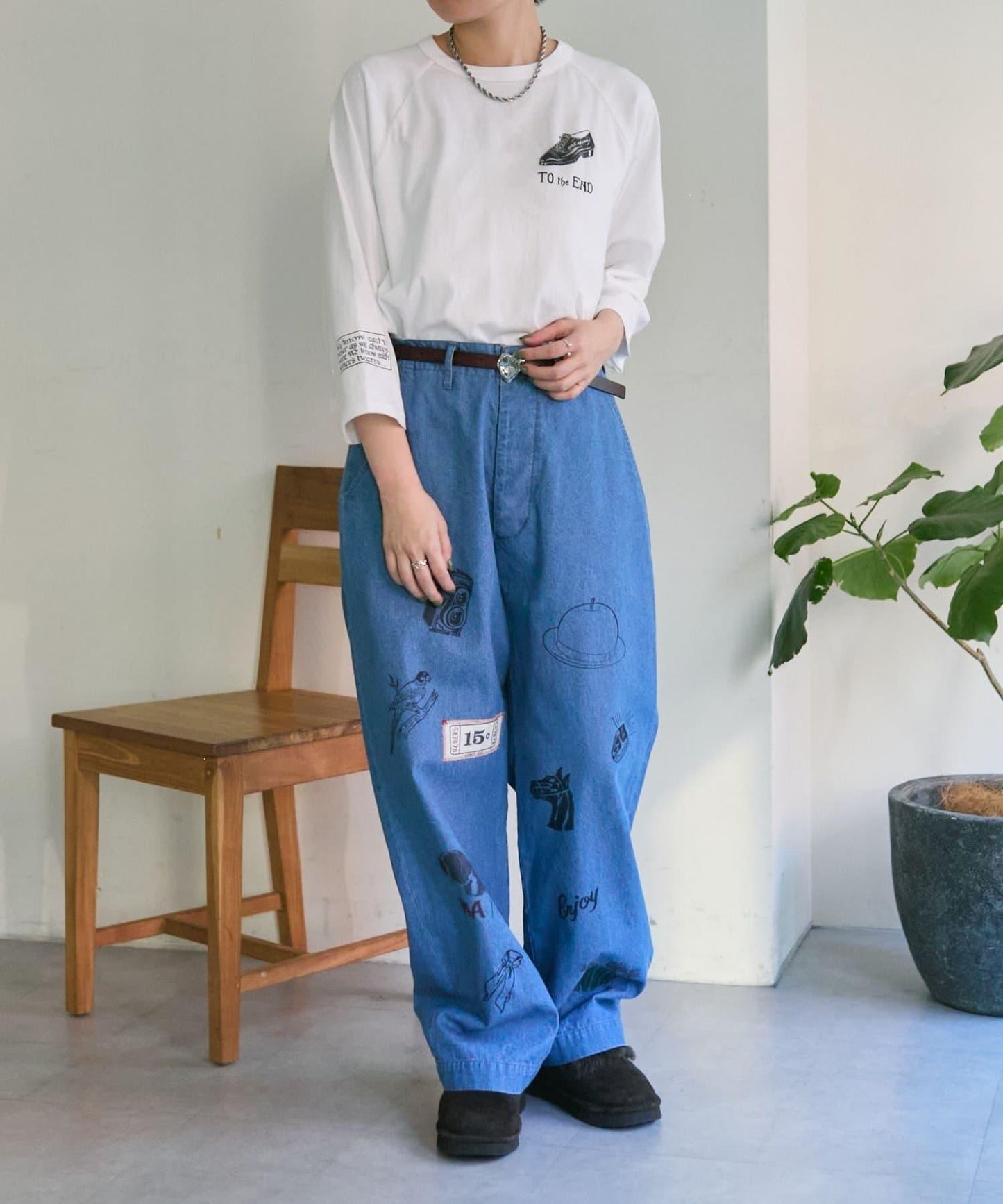 純棉 動物圖案 八分袖 Work of art Kendai×SUM1 STYLE 特別款 T恤