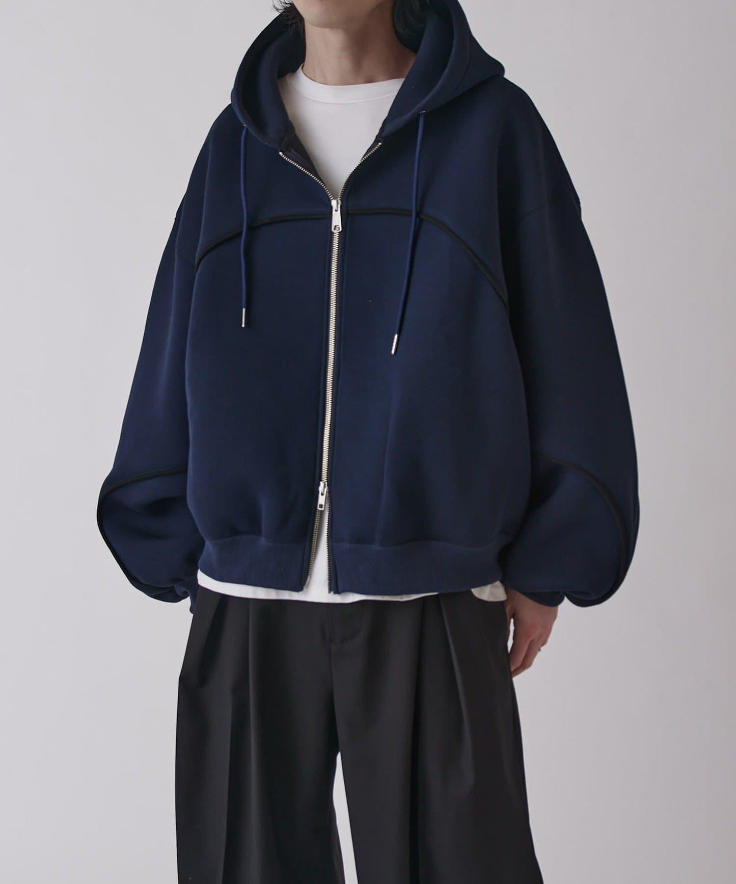 Neucon 立體滾邊拉鍊連帽衛衣