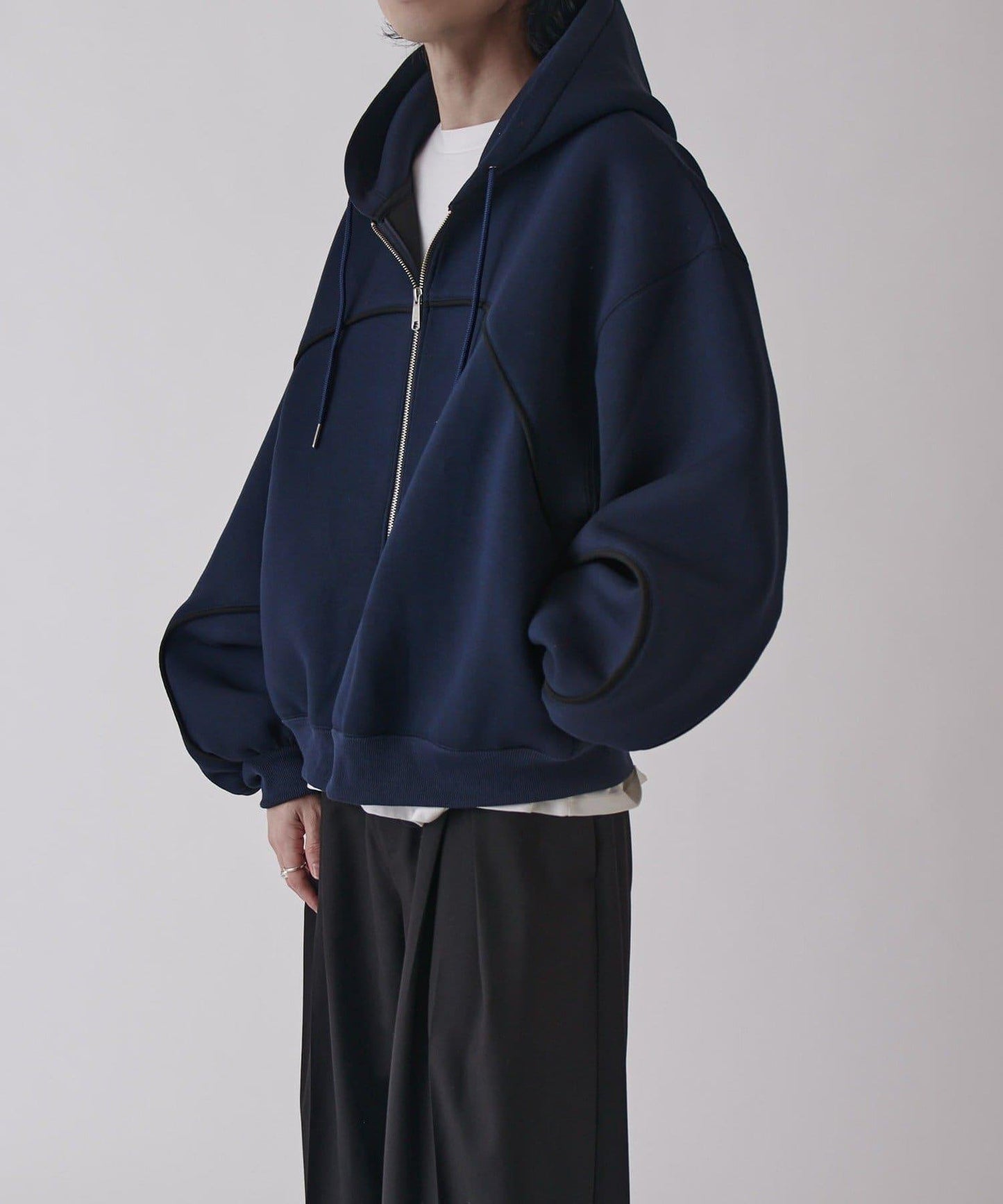 Neucon 立體滾邊拉鍊連帽衛衣