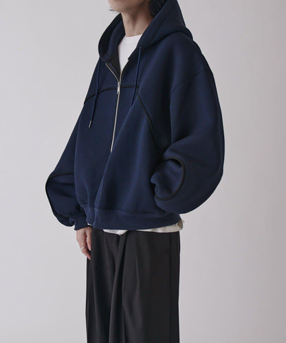 Neucon 立體滾邊拉鍊連帽衛衣