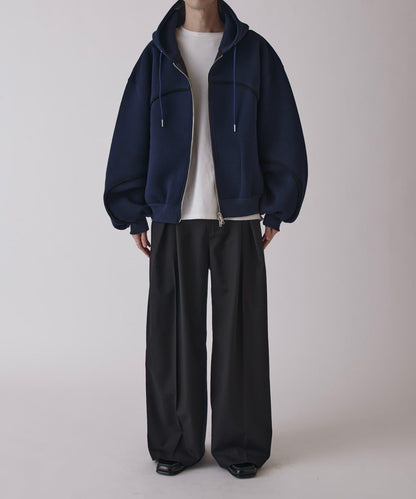 Neucon 立體滾邊拉鍊連帽衛衣