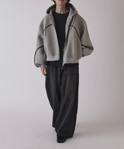 Neucon 立體滾邊拉鍊連帽衛衣