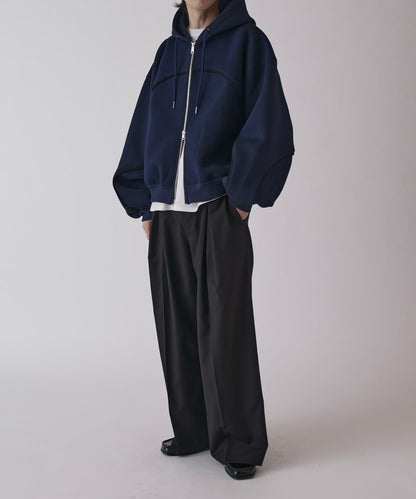 Neucon 立體滾邊拉鍊連帽衛衣